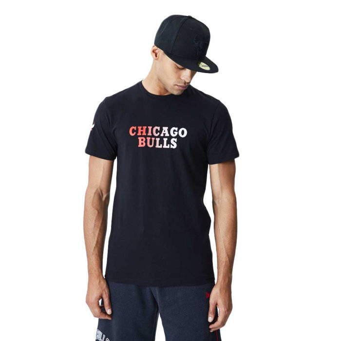 New Era T-Shirt NBA Gradient Wordmark Tee Chicago Bulls - Black - immagine 2