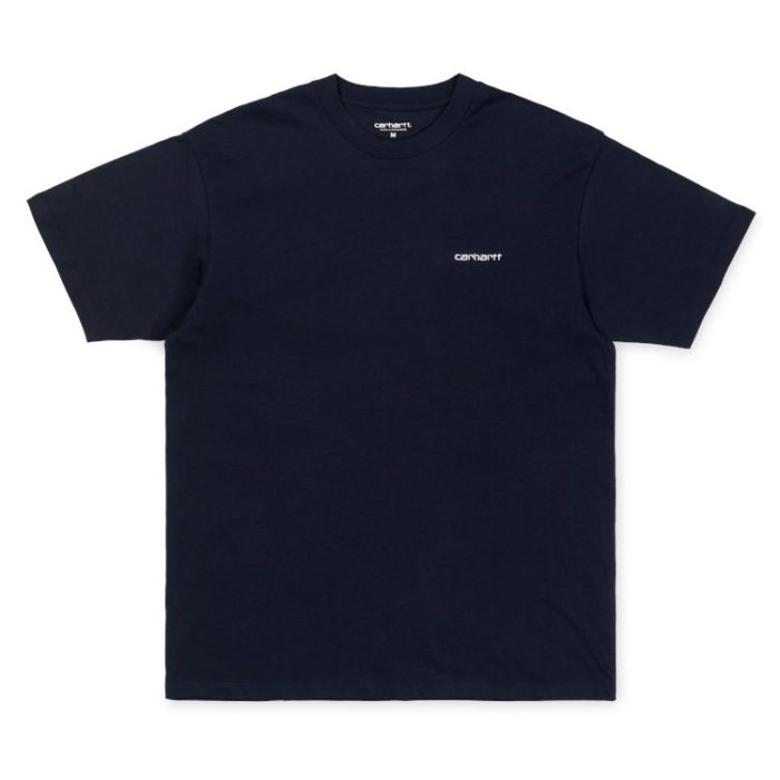 Carhartt Wip Script Embroidery T-Shirt - Dark Navy/White - immagine 2