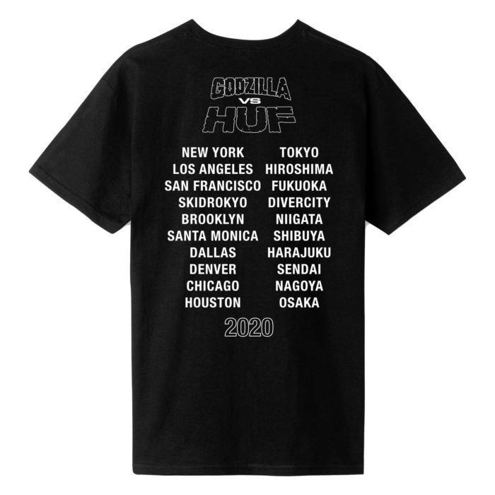 Godzilla VS HUF - Godzilla Tour Tee - Black - immagine 3