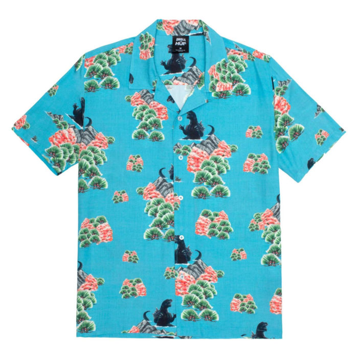 Godzilla VS HUF - Godzilla Resort Shirt - Blue - immagine 2