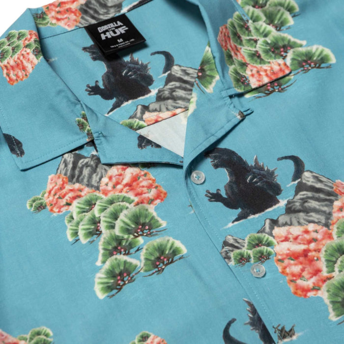 Godzilla VS HUF - Godzilla Resort Shirt - Blue - immagine 3