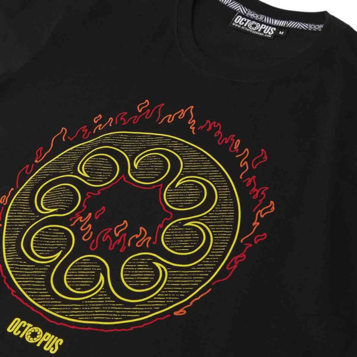 Octopus T-Shirt More Fire Logo Tee - Black - immagine 4