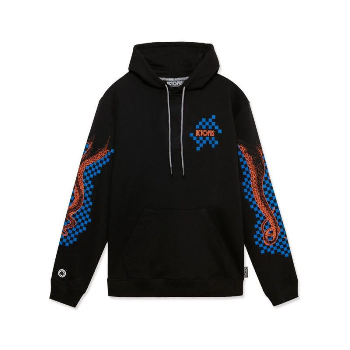Octopus - Felpa Octopus Checkered Logo Hoodie - Black - immagine 2