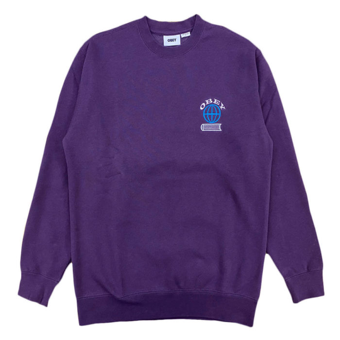 Obey Felpa Knowledge Crew Fleece - Blackberry Wine - immagine 3