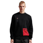 Dolly Noire Felpa Pocket Crewneck - Black & Red