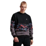 Dolly Noire Felpa Glitch Camo Insert Crewneck - Black