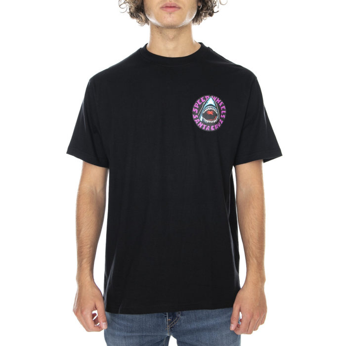 Santa Cruz Speed Wheels Shark T-Shirt - Black - immagine 3