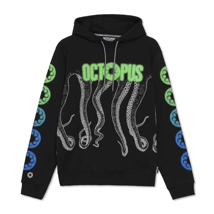 Octopus Felpa Blurred Hoodie - Black - immagine 2