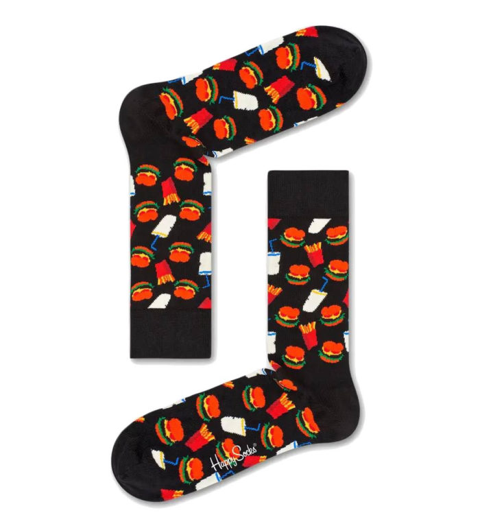 Happy Socks Calze Hamburger Sock - Black - immagine 2