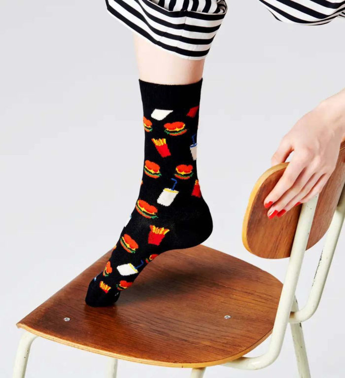 Happy Socks Calze Hamburger Sock - Black - immagine 3