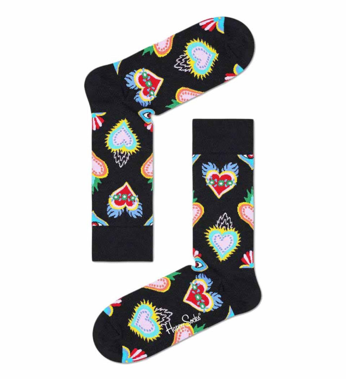 Happy Socks Calze Sacred Heart Sock - Black - immagine 2