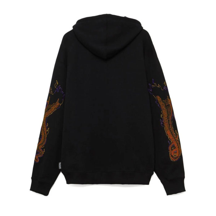 Octopus Felpa Octopus More Fire Logo Hoodie - Embroidered Black - immagine 3