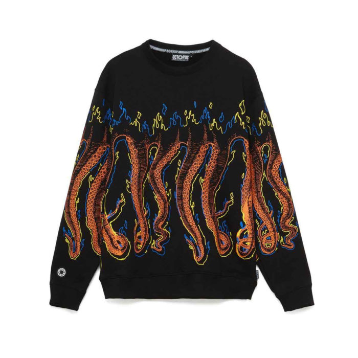 Octopus Felpa Octopus More Fire Crewneck - Black - immagine 2