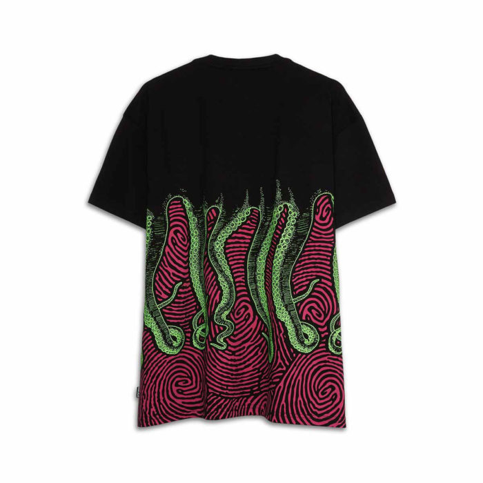 Octopus T-Shirt Fingerz Tee - Black - immagine 3