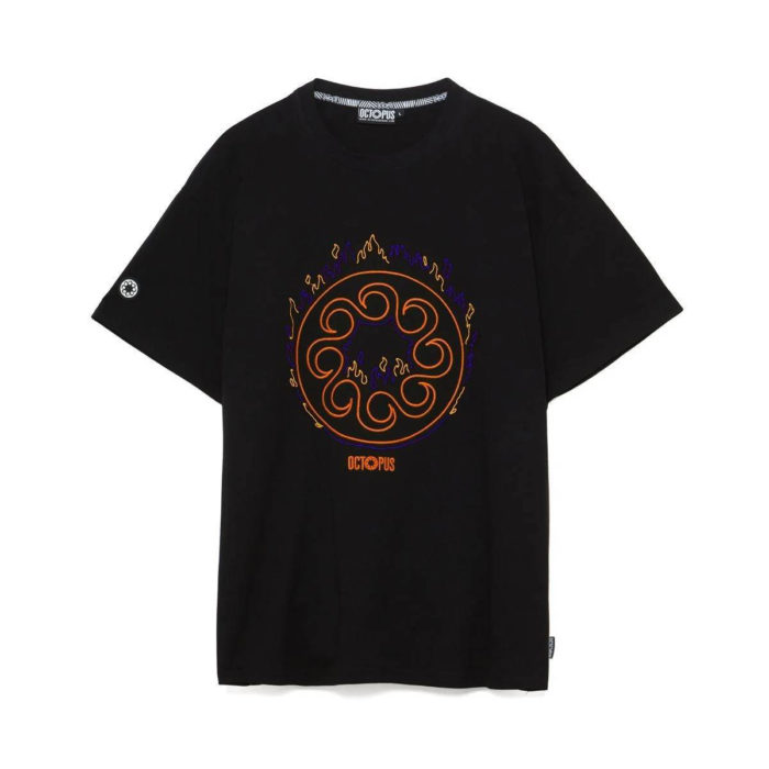 Octopus T-Shirt More Fire Logo Tee - Black - immagine 2