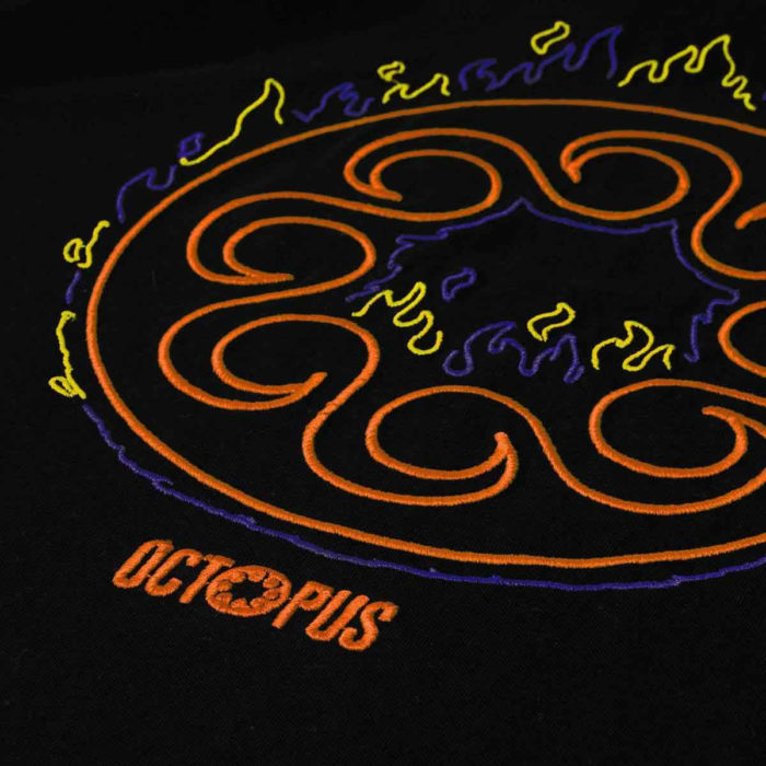 Octopus T-Shirt More Fire Logo Tee - Black - immagine 4