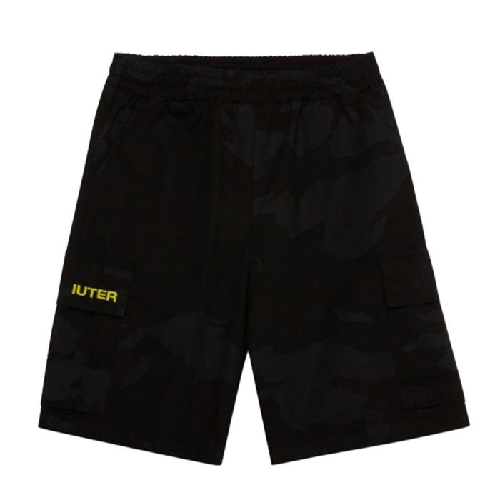 Iuter Pantaloncini Cargo Camo Short - Black - immagine 2