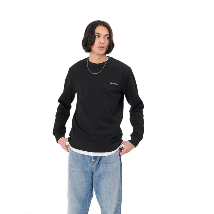 Carhartt Wip Felpa Script Embroidery Sweatshirt Black - immagine 3