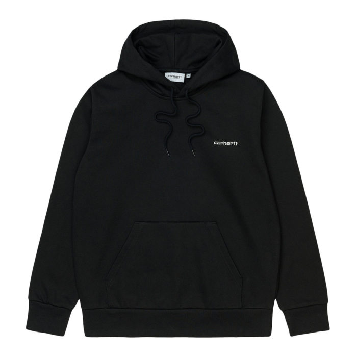 Carhartt Wip Felpa Hooded Script Embroidery Sweatshirt Black - immagine 2