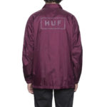 HUF - Giacca Bar Logo Coach' s Jacket - Burgundy