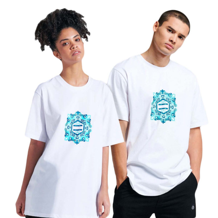 Dolly Noire T-Shirt Logo Maiolica White/Blue - immagine 3