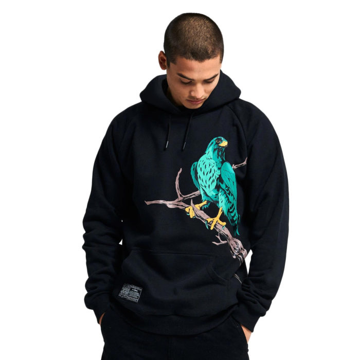 Dolly Noire Felpa Falco Pellegrino Hoodie Black - immagine 3