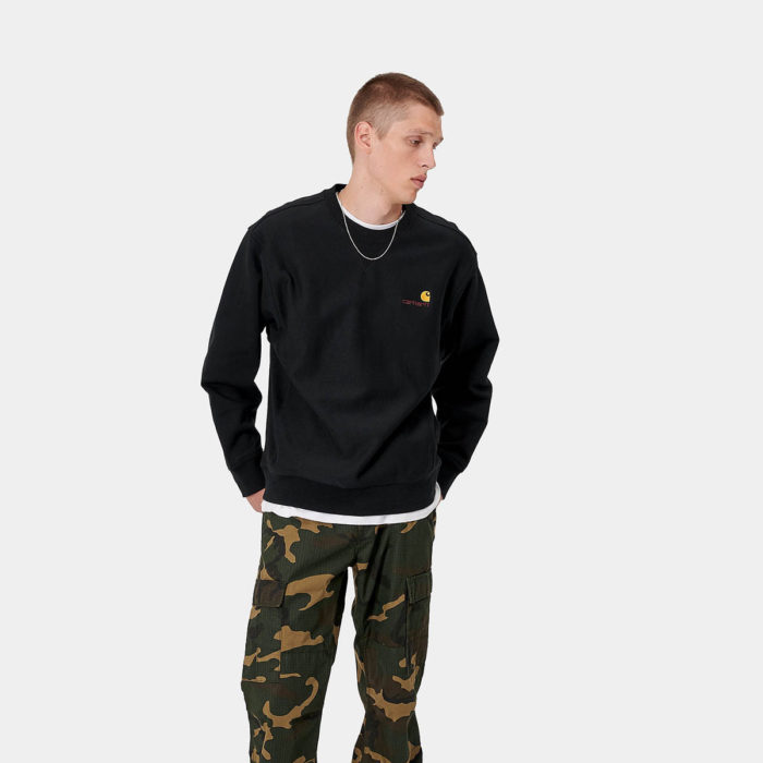 Carhartt Wip Felpa American Script Sweatshirt Black - immagine 6