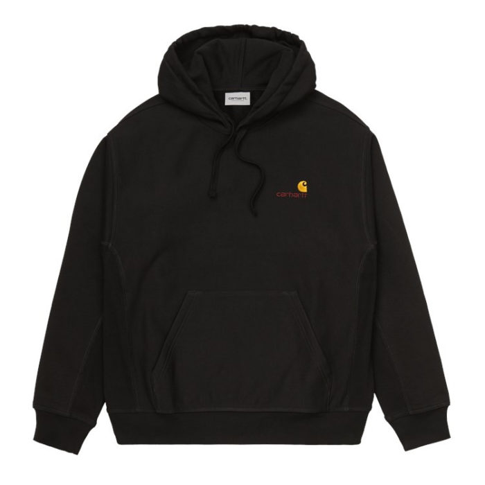 Carhartt Wip Felpa Hooded American Script Sweat Black - immagine 2