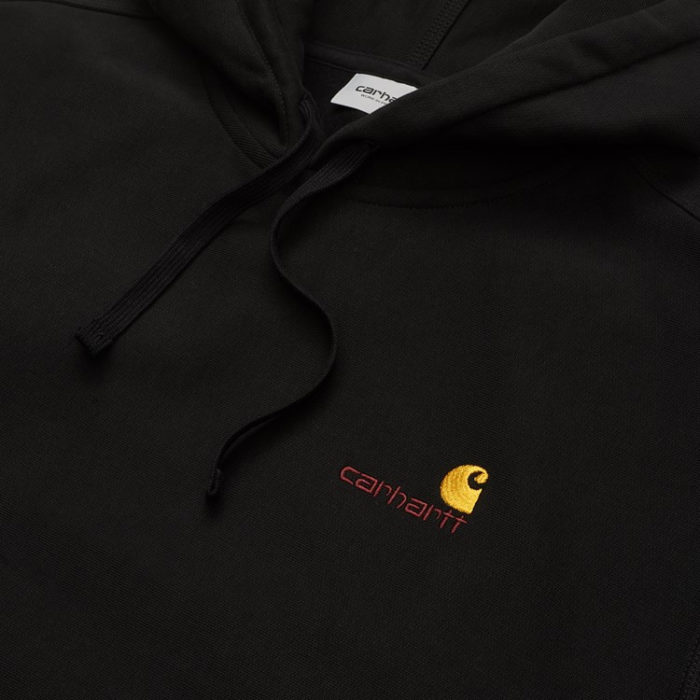 Carhartt Wip Felpa Hooded American Script Sweat Black - immagine 3