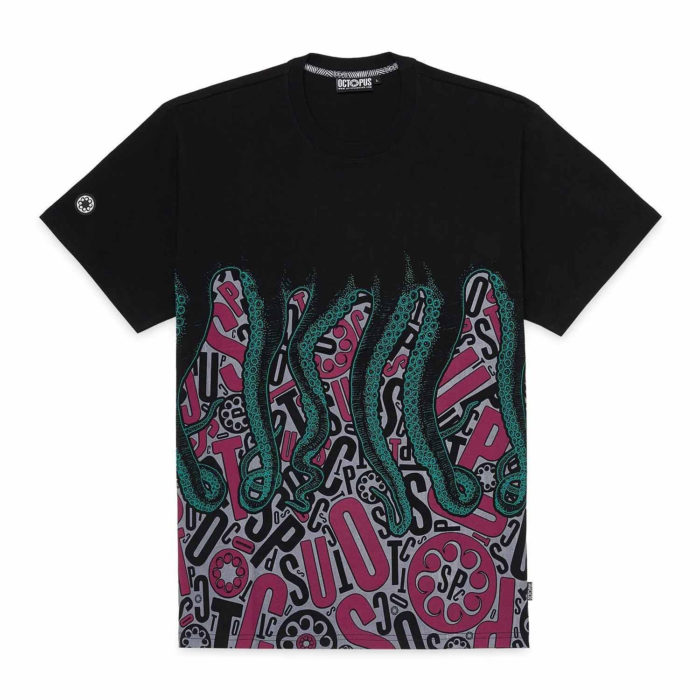 Octopus T-Shirt Letterz Tee Black - immagine 2