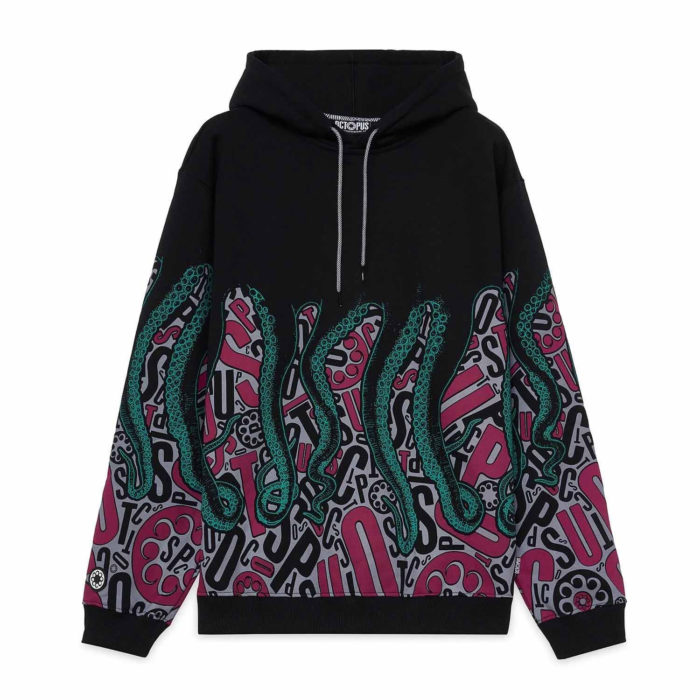 Octopus Felpa Letterz Hoodie Black - immagine 2