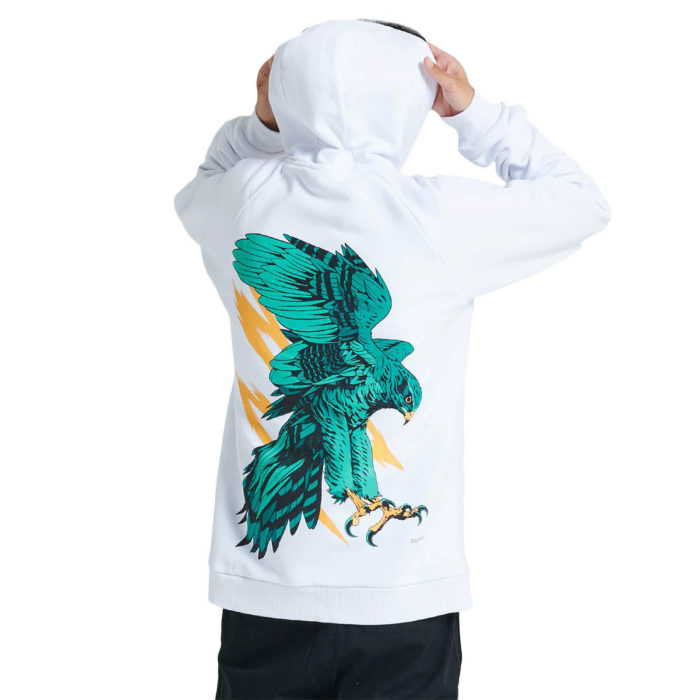 Dolly Noire Felpa Falco Pellegrino Hoodie White - immagine 3