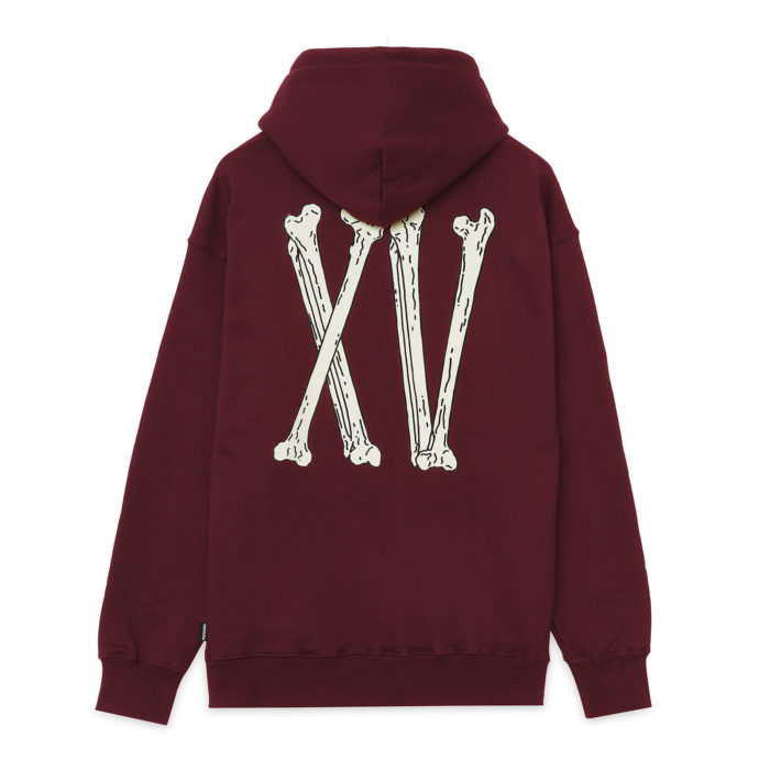 Propaganda Felpa Xv Bones Hoodie Burgundy - immagine 2