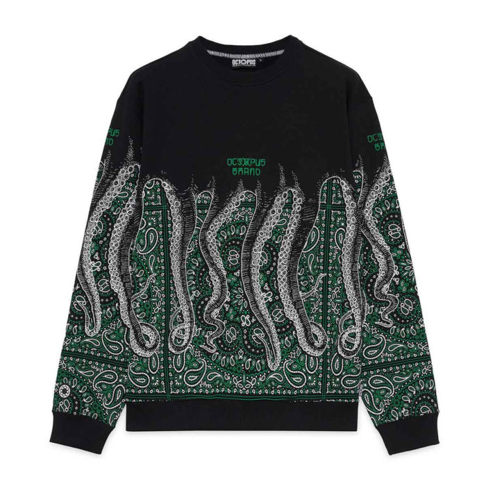 Octopus Felpa Bandana Crewneck Green - immagine 2
