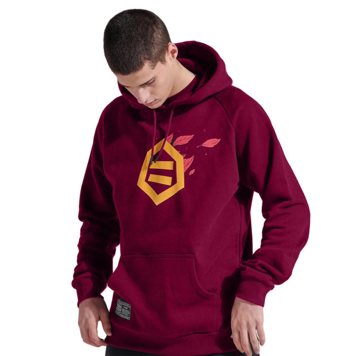 Dolly Noire Felpa Logo Foglie Hoodie Bordeaux - immagine 2