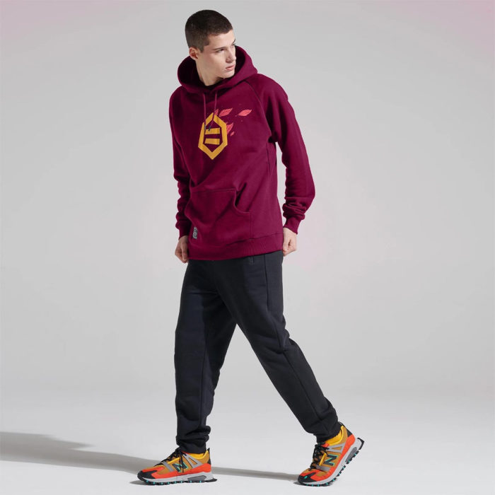 Dolly Noire Felpa Logo Foglie Hoodie Bordeaux - immagine 4