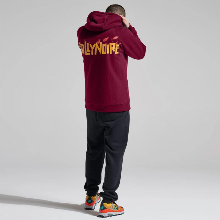 Dolly Noire Felpa Logo Foglie Hoodie Bordeaux - immagine 5