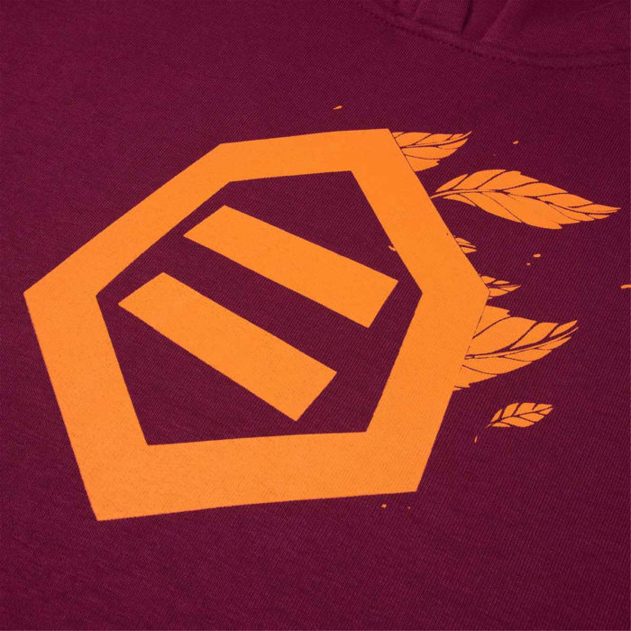 Dolly Noire Felpa Logo Foglie Hoodie Bordeaux - immagine 6