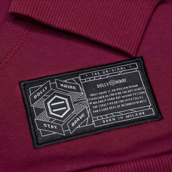 Dolly Noire Felpa Logo Foglie Hoodie Bordeaux - immagine 8