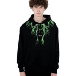 Phobia Felpa Black Hoodie Green Lightning
