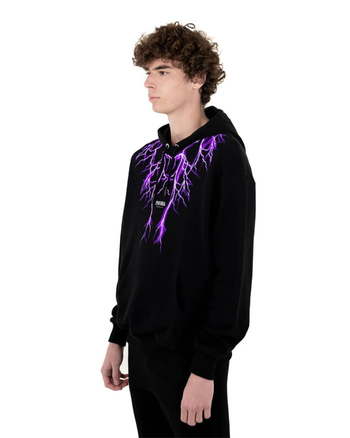 Phobia Felpa Black Hoodie Purple Lightning - immagine 3