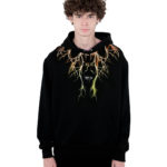 Phobia Felpa Black Hoodie Orange/Yellow Lightning