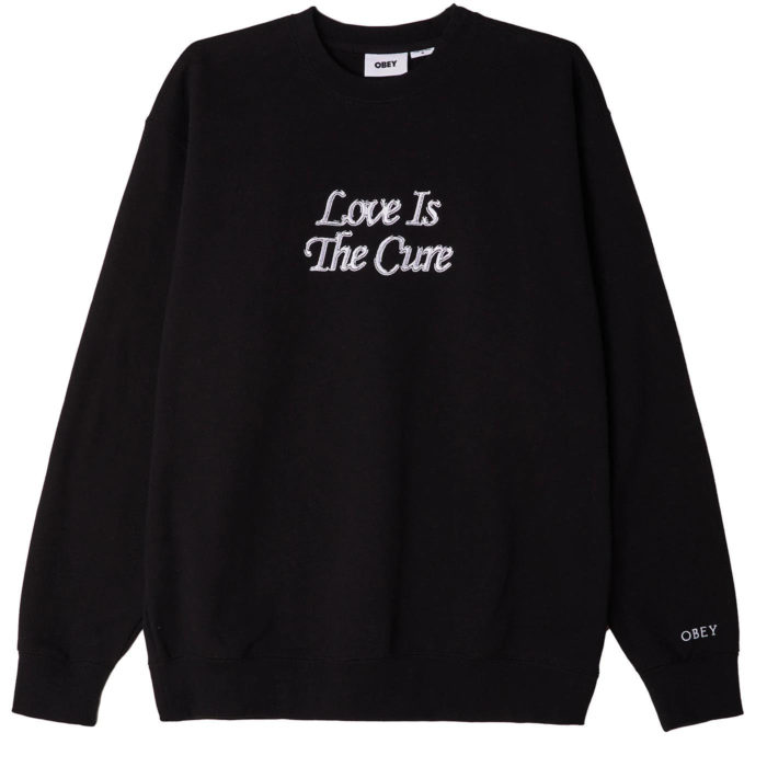 Obey Felpa Love Is The Cure Crew Speciality Fleece Black - immagine 2
