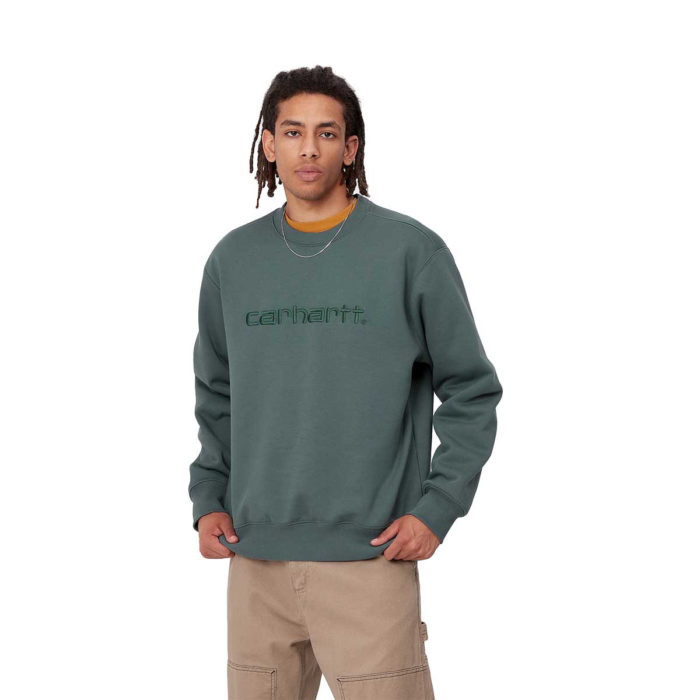 Carhartt Wip Felpa Carhartt Sweatshirt Eucalyptus/Frasier - immagine 5