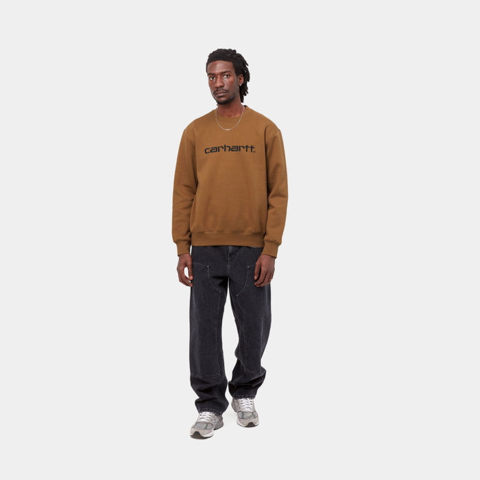 Carhartt Wip Felpa Carhartt Sweatshirt Hamilton Brown/Black - immagine 6