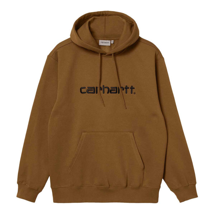Carhartt Wip Felpa Hooded Carhartt Sweatshirt Hamilton Brown/Black - immagine 2