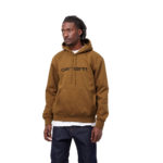 Carhartt Wip Felpa Hooded Carhartt Sweatshirt Hamilton Brown/Black - immagine 4