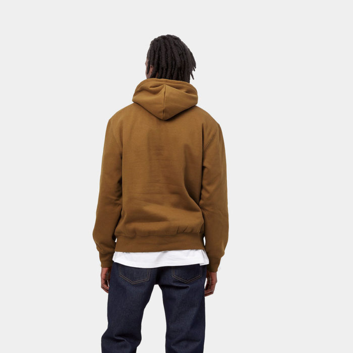 Carhartt Wip Felpa Hooded Carhartt Sweatshirt Hamilton Brown/Black - immagine 5