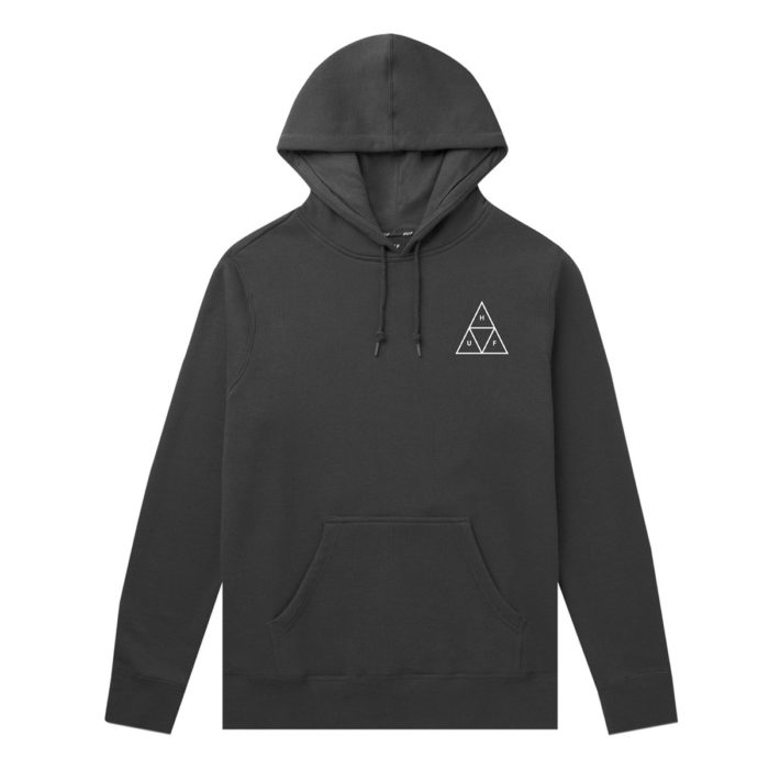 HUF Felpa Essentials Triple Triangle PO Hoodie Black - immagine 3