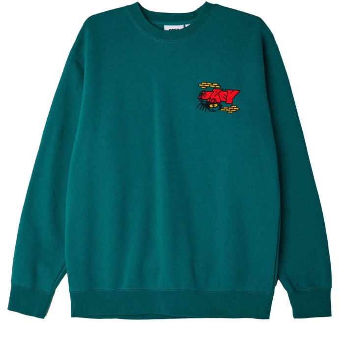 Obey Felpa Brick By Brick Crew Speciality Fleece Ivy - immagine 3